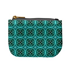 Turquoise Damask Pattern Mini Coin Purses by linceazul