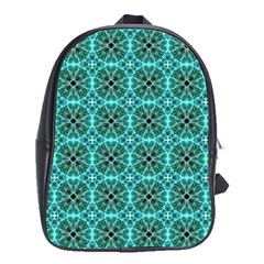 Turquoise Damask Pattern School Bags(large)  by linceazul