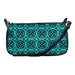 Turquoise Damask Pattern Shoulder Clutch Bags by linceazul