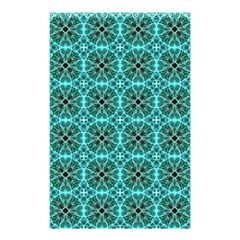 Turquoise Damask Pattern Shower Curtain 48  X 72  (small)  by linceazul