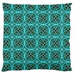 Turquoise Damask Pattern Large Cushion Case (two Sides) by linceazul