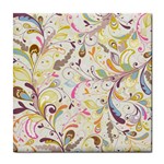 Colorful Seamless Floral Background Tile Coasters Front