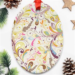 Colorful Seamless Floral Background Ornament (oval) by TastefulDesigns