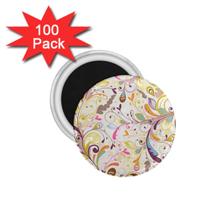 Colorful Seamless Floral Background 1.75  Magnets (100 pack) 