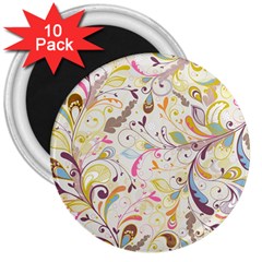 Colorful Seamless Floral Background 3  Magnets (10 Pack)  by TastefulDesigns