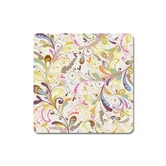 Colorful Seamless Floral Background Square Magnet by TastefulDesigns