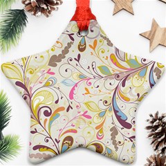 Colorful Seamless Floral Background Star Ornament (two Sides) by TastefulDesigns