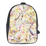 Colorful Seamless Floral Background School Bags(Large)  Front