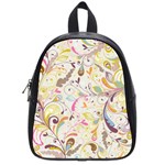 Colorful Seamless Floral Background School Bags (Small)  Front