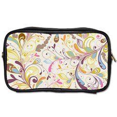 Colorful Seamless Floral Background Toiletries Bags 2-side by TastefulDesigns