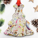 Colorful Seamless Floral Background Christmas Tree Ornament (Two Sides) Front