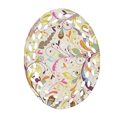 Colorful Seamless Floral Background Ornament (oval Filigree) by TastefulDesigns