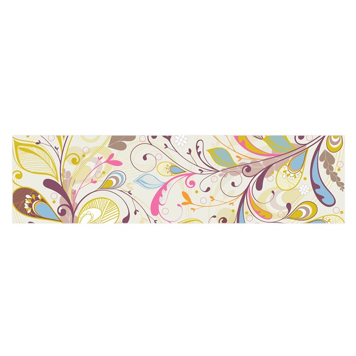 Colorful Seamless Floral Background Satin Scarf (Oblong)