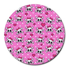 Cute Skulls  Round Mousepads by Valentinaart