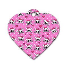 Cute Skulls  Dog Tag Heart (two Sides) by Valentinaart