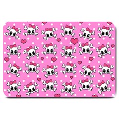 Cute Skulls  Large Doormat  by Valentinaart