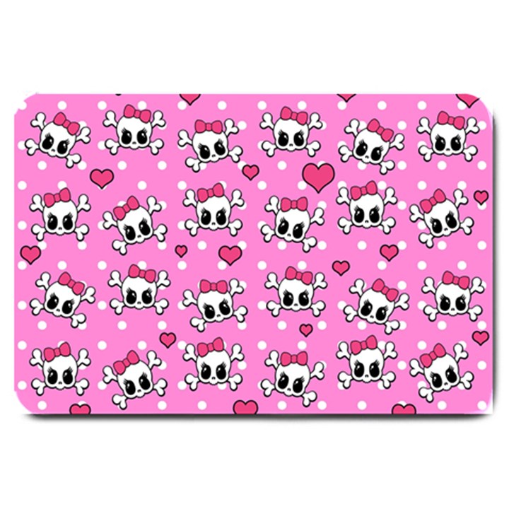 Cute skulls  Large Doormat 