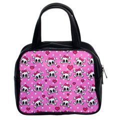 Cute Skulls  Classic Handbags (2 Sides) by Valentinaart