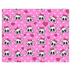 Cute Skulls  Double Sided Flano Blanket (medium)  by Valentinaart