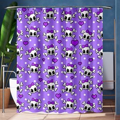 Cute Skulls  Shower Curtain 60  X 72  (medium)  by Valentinaart