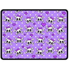 Cute Skulls  Double Sided Fleece Blanket (large)  by Valentinaart