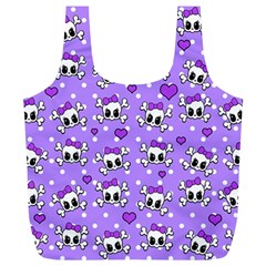 Cute Skulls  Full Print Recycle Bags (l)  by Valentinaart