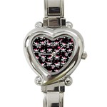 Cute skulls  Heart Italian Charm Watch Front