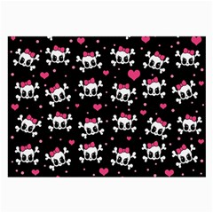 Cute Skulls  Large Glasses Cloth (2-side) by Valentinaart