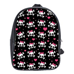 Cute Skulls  School Bags(large)  by Valentinaart