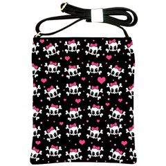 Cute Skulls  Shoulder Sling Bags by Valentinaart