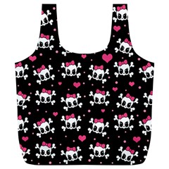 Cute Skulls  Full Print Recycle Bags (l)  by Valentinaart