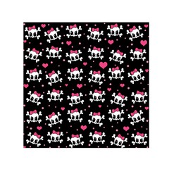 Cute Skulls  Small Satin Scarf (square) by Valentinaart