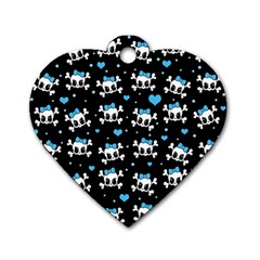 Cute Skulls  Dog Tag Heart (two Sides) by Valentinaart