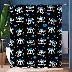 Cute Skulls  Shower Curtain 60  X 72  (medium)  by Valentinaart