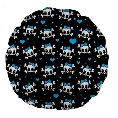 Cute Skulls  Large 18  Premium Round Cushions by Valentinaart