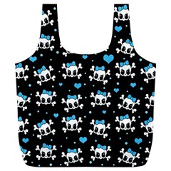 Cute Skulls  Full Print Recycle Bags (l)  by Valentinaart