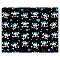 Cute Skulls  Double Sided Flano Blanket (medium)  by Valentinaart