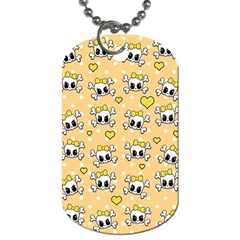 Cute Skull Dog Tag (one Side) by Valentinaart