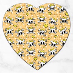 Cute Skull Jigsaw Puzzle (heart) by Valentinaart