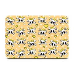 Cute Skull Plate Mats by Valentinaart