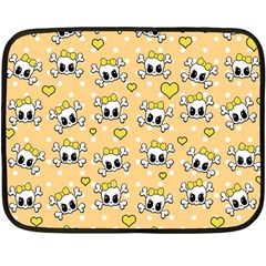 Cute Skull Fleece Blanket (mini) by Valentinaart