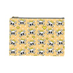 Cute Skull Cosmetic Bag (large)  by Valentinaart