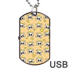 Cute Skull Dog Tag Usb Flash (one Side) by Valentinaart