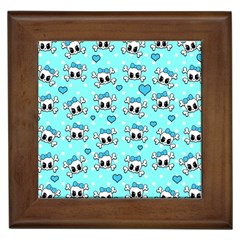 Cute Skull Framed Tiles by Valentinaart