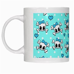 Cute Skull White Mugs by Valentinaart