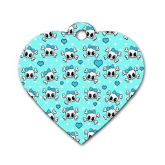 Cute Skull Dog Tag Heart (two Sides) by Valentinaart