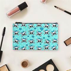 Cute Skull Cosmetic Bag (small)  by Valentinaart