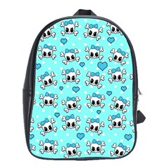 Cute Skull School Bags(large)  by Valentinaart