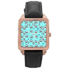 Cute Skull Rose Gold Leather Watch  by Valentinaart