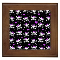 Cute Skull Framed Tiles by Valentinaart